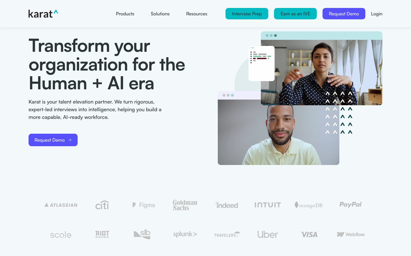 Karat's home page, October 2026