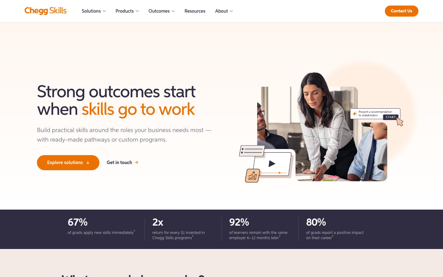 Chegg Skills's home page, October 2026